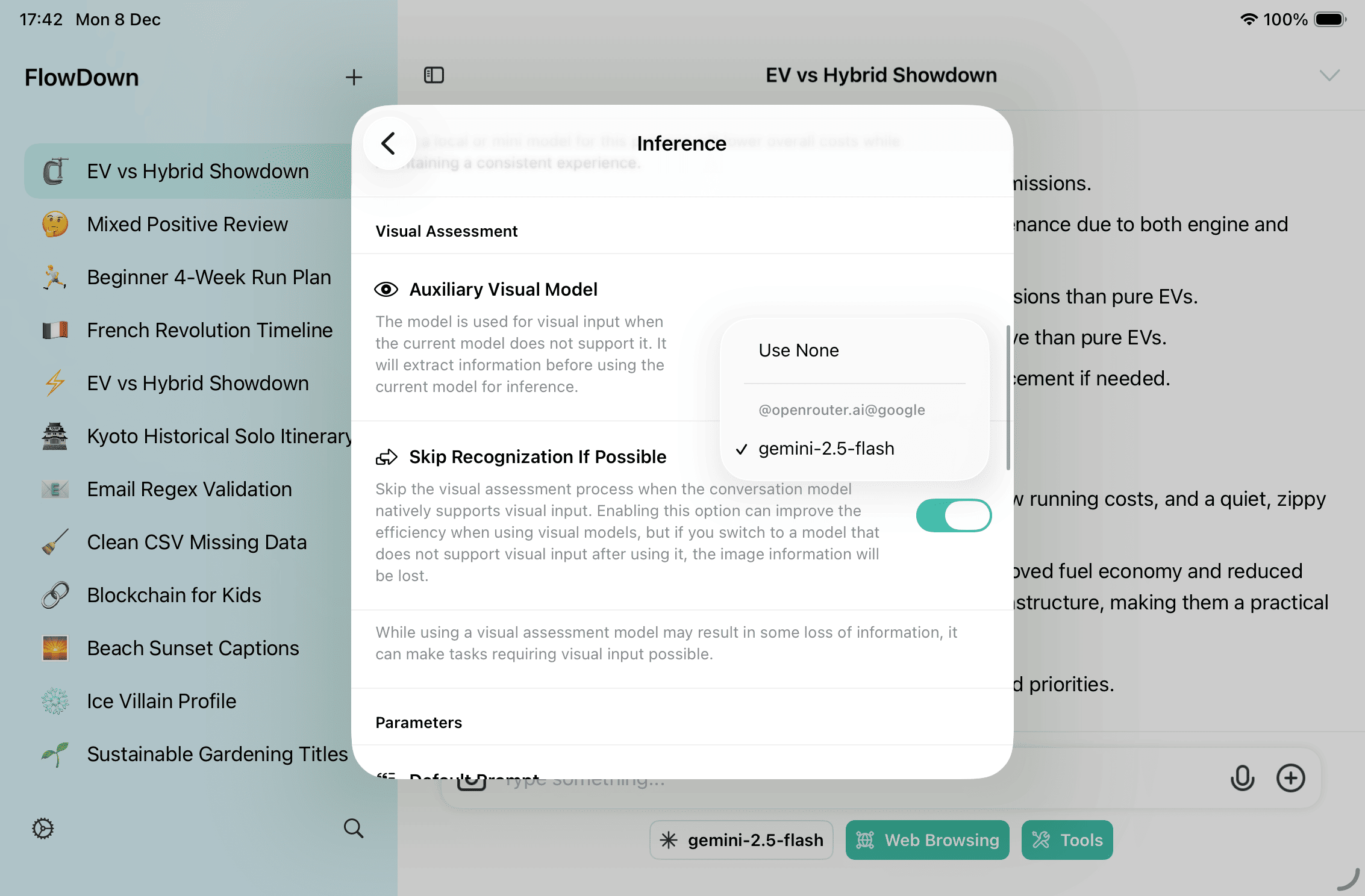 Visual inference configuration